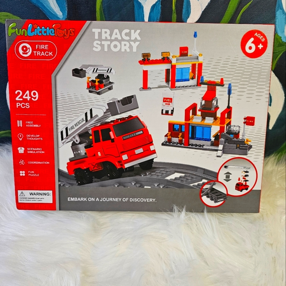 Fire Truck electric building blocks track Set